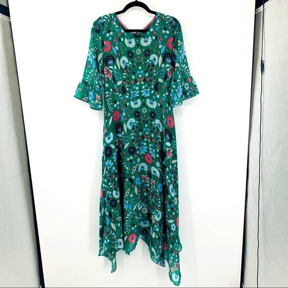 Boden Beatrix Dress Forest Folk Meadow US 4L - Picture 2 of 10